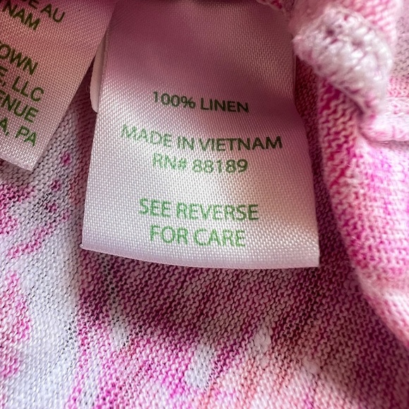 Lilly Pulitzer Duval Top Linen Pink Cheeky Melon Rule Breakers Size XS - Picture 7 of 8